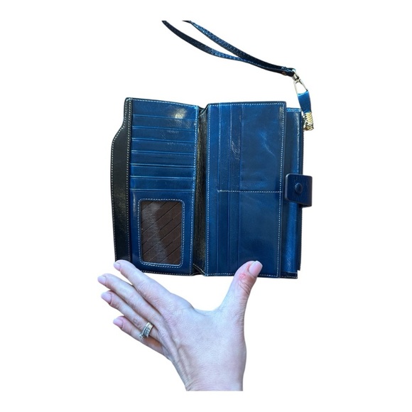 Blue Leather Wristlet - Picture 3 of 5